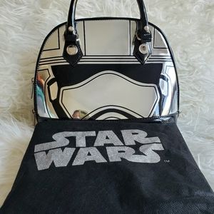 Loungefly Glossy Silver Metallic small satchel bag purse handbag